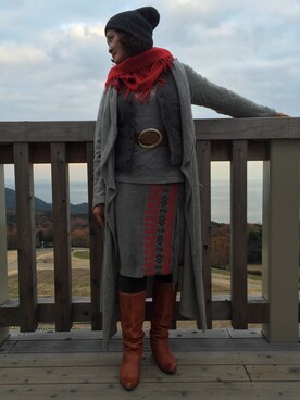 「JURGEN LEHL（ヨーガンレール）のアイテム（ジャケット/アウター）」を使った、katie   KTさん（レディース・160cm）の冬コーディネート