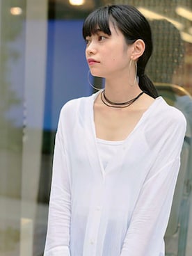 「PETIT BATEAU（プチバトー）のアイテム（キャミソール）」を使った、加奈さん（レディース・158cm）の夏コーディネート