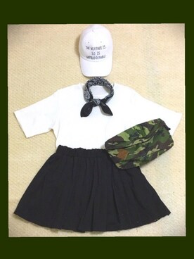 「アイテム（ボディバッグ/ウエストポーチ、グリーン系）」を使った、🐰💗さん（レディース・150cm）の春コーディネート