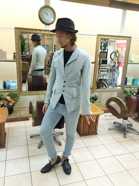 「BEAMS T（ビームスティー）のアイテム」を使った、橋元リョウイチさん（メンズ・179cm）の秋コーディネート