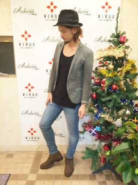 「WEGO（ウィゴー）のアイテム（帽子）」を使った、橋元リョウイチさん（メンズ・179cm）の冬コーディネート