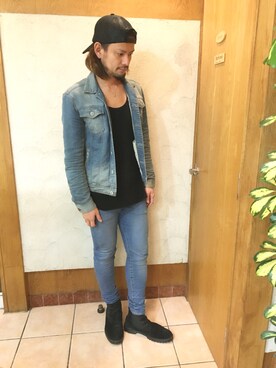 「WC（ダブル シー）のアイテム」を使った、橋元リョウイチさん（メンズ・179cm）の春コーディネート