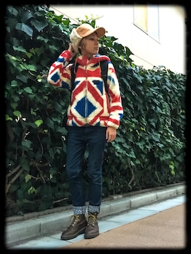 「CA4LA（カシラ）のアイテム（キャップ）」を使った、KyoNさん（レディース・160cm）の秋コーディネート