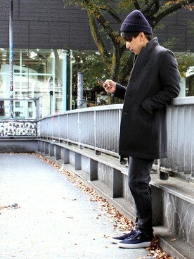 「JOURNAL STANDARD relume（ジャーナルスタンダード　レリューム）のアイテム（ニットキャップ/ビーニー）」を使った、JOURNAL STANDARD relume 表参道店スタッフBさん（メンズ・171cm）の秋コーディネート