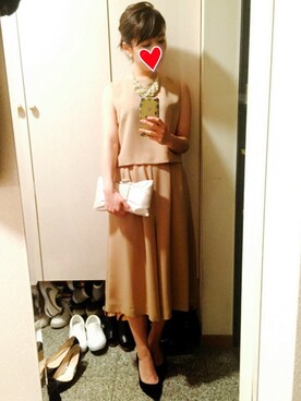 「アイテム（つなぎ/オールインワン、ベージュ系）」を使った、こげぱんさん（レディース・151cm）の春コーディネート