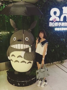 「Balanciagaのアイテム（バッグ）」を使った、gelb huhnさん（レディース・157cm）の夏コーディネート