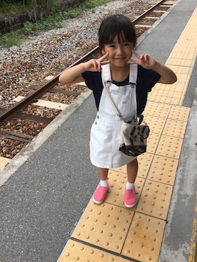 「5歳」｜「アイテム（ジャンパースカート）」を使った、みなむしこさん（キッズ・110cm）の夏コーディネート