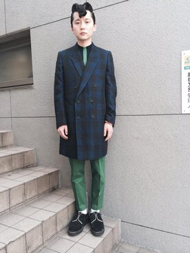 「JOHN LAWRENCE SULLIVAN（ジョンローレンスサリバン）のアイテム（その他アウター）」を使った、CANNABIS Yamadaさん（メンズ・173cm）の春コーディネート