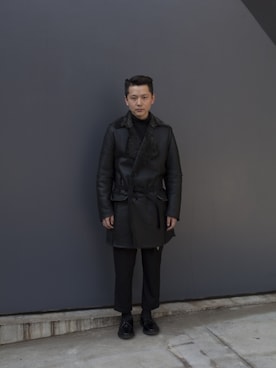 「FRANK LEDER（フランクリーダー）のアイテム（ダウンジャケット/コート）」を使った、CANNABIS Yamadaさん（メンズ・173cm）の秋コーディネート