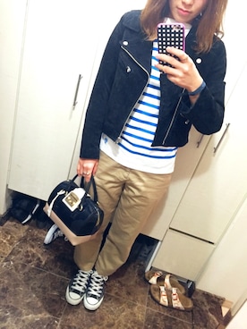 「chambre de charme（シャンブルドゥシャーム）のアイテム（チノパンツ）」を使った、atm..♡さん（レディース・158cm）の冬コーディネート