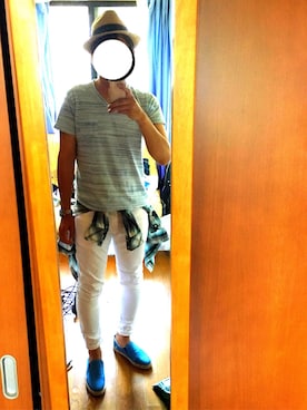 「idealism sound（イデアリズムサウンド）のアイテム」を使った、亡者さん（メンズ・173cm）の夏コーディネート