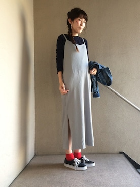 「おさげ」｜「アイテム（ジャケット/アウター）」を使った、mari☻さん（レディース・160cm）の春コーディネート