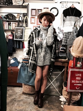 「WINTER STYLE」｜「アイテム（ダッフルコート）」を使った、由美Yumiさん（レディース・157cm）の冬コーディネート
