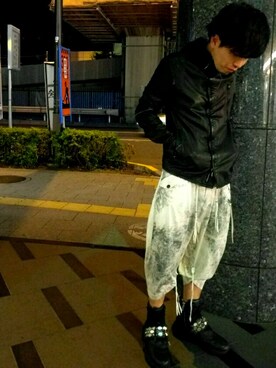 「KMRii（ケムリ）のアイテム（カーゴパンツ）」を使った、みねさん（メンズ・161cm）の春コーディネート