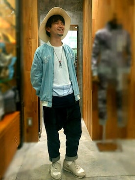 「ハットコーデ」｜みねさん（メンズ・161cm）の春コーディネート