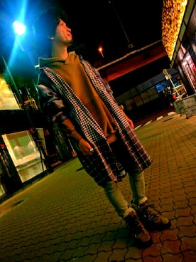 「REPRESENT（リプレゼント）のアイテム（パーカー）」を使った、みねさん（メンズ・161cm）の夏コーディネート