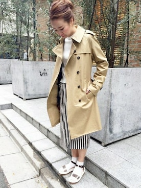 「MACKINTOSH」｜「アイテム（トレンチコート）」を使った、Giiさん（レディース・164cm）の春コーディネート