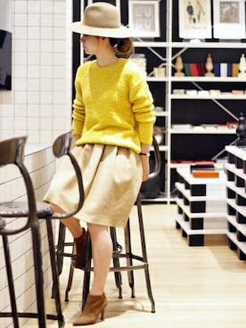 「IENA（イエナ）のアイテム（帽子）」を使った、Giiさん（レディース・164cm）の秋コーディネート