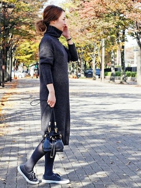 「IENA（イエナ）のアイテム（バッグ）」を使った、Giiさん（レディース・164cm）の冬コーディネート