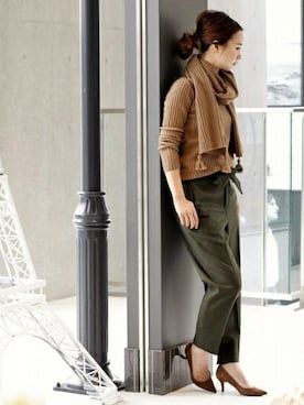 「IENA（イエナ）のPACO POVEDA 6CMスウェードポインテッドパンプス。（パンプス）」を使った、Giiさん（レディース・164cm）の冬コーディネート