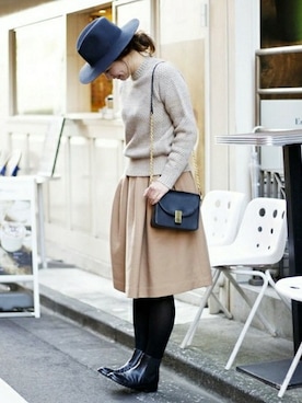 「IENA（イエナ）のアイテム（帽子）」を使った、Giiさん（レディース・164cm）の冬コーディネート