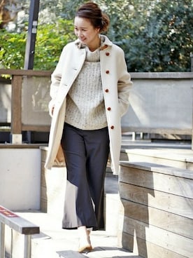 「クロップドパンツ」｜Giiさん（レディース・164cm）の冬コーディネート