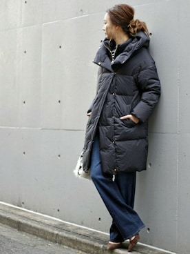 「IENA（イエナ）のアイテム（ダウンジャケット/コート）」を使った、Giiさん（レディース・164cm）の冬コーディネート