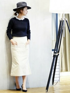 「IENA（イエナ）のアイテム（帽子）」を使った、Giiさん（レディース・164cm）の冬コーディネート