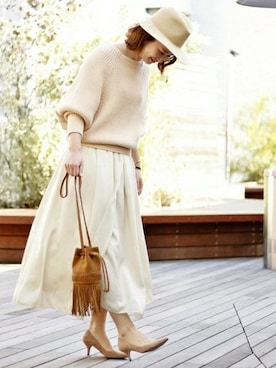 「IENA（イエナ）のアイテム（帽子）」を使った、Giiさん（レディース・164cm）の冬コーディネート