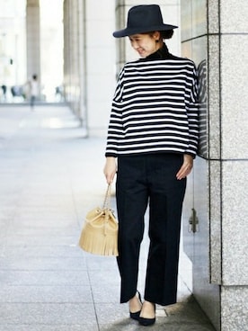 「IENA（イエナ）のアイテム（帽子）」を使った、Giiさん（レディース・164cm）の冬コーディネート