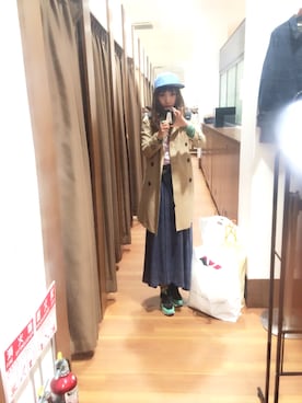 「MAISON DE REEFUR（メゾンドリーファー）のアイテム（トレンチコート）」を使った、niconicoアラフィフ4年ぶりさん（レディース・162cm）の春コーディネート
