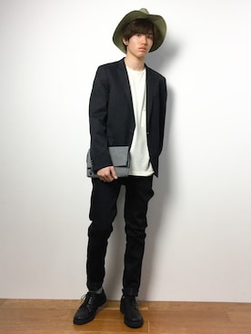 「G&F Co.（ジーアンドエフコー）のアイテム（パンツ）」を使った、住本 健一さん（メンズ・176cm）の春コーディネート