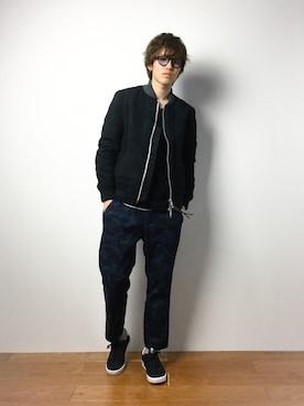 「ADPOSION（アドポーション）のアイテム」を使った、住本 健一さん（メンズ・176cm）の春コーディネート