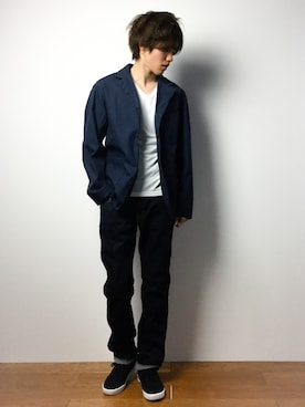 「Anoutcommune（アナウトコミューン）のアイテム」を使った、住本 健一さん（メンズ・176cm）の春コーディネート