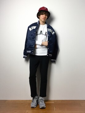「SHIPS JET BLUE（シップスジェットブルー）のアイテム（帽子）」を使った、住本 健一さん（メンズ・176cm）の春コーディネート