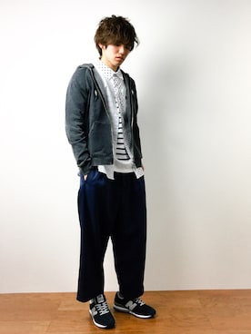 「Blue Standard （ブルースタンダード）のアイテム」を使った、住本 健一さん（メンズ・176cm）の春コーディネート