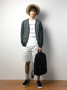 「SHIPS JET BLUE（シップスジェットブルー）のアイテム（バッグ）」を使った、住本 健一さん（メンズ・176cm）の春コーディネート