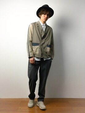 「FRAPBOIS（フラボア）のアイテム（ジャケット/アウター）」を使った、住本 健一さん（メンズ・176cm）の春コーディネート