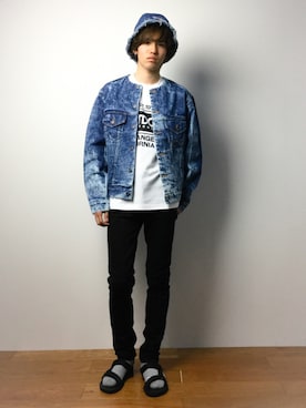 「GDC（ジーディーシー）のアイテム（ジャケット/アウター）」を使った、住本 健一さん（メンズ・176cm）の春コーディネート
