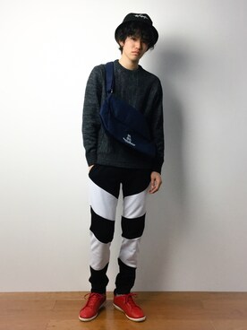 「DOWBL（ダブル）のアイテム」を使った、住本 健一さん（メンズ・176cm）の春コーディネート