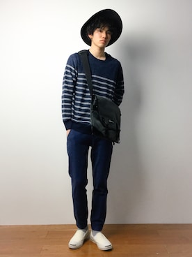 「Anoutcommune（アナウトコミューン）のアイテム」を使った、住本 健一さん（メンズ・176cm）の春コーディネート