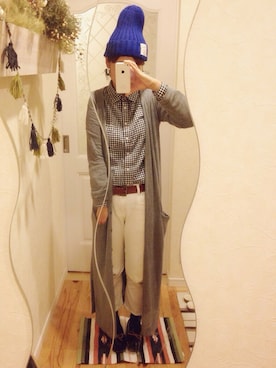 「ニコアンド」｜「アイテム（モカシン/デッキシューズ）」を使った、マーガリンさん（レディース・165cm）の秋コーディネート