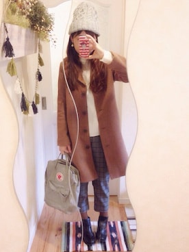 「ニコアンド」｜「アイテム（チェスターコート）」を使った、マーガリンさん（レディース・165cm）の冬コーディネート