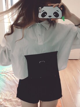 「MONKI（モンキ）のアイテム（カーゴパンツ）」を使った、im陛下さん（レディース・162cm）の夏コーディネート