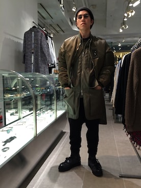 「alexanderwang（アレキサンダーワン）のアイテム（ブーツ）」を使った、Kazuya Kitamuraさん（メンズ・177cm）の冬コーディネート