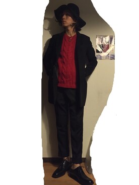 「DHOLIC（ディーホリック）のアイテム（スラックス）」を使った、fruuuaさん（メンズ・179cm）の秋コーディネート