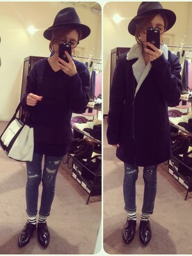 「JK」｜「アイテム（その他アウター）」を使った、yuiさん（レディース・153cm）の秋コーディネート