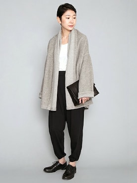 「かぐれ（カグレ）のかぐれ 天竺タンクトップ（タンクトップ、ホワイト系）」を使った、miiiiiiiさん（レディース・163cm）の秋コーディネート