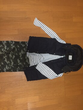 「POLO（ポロ）のアイテム（Tシャツ/カットソー、ホワイト系）」を使った、koohaaさん（レディース・160cm）の秋コーディネート