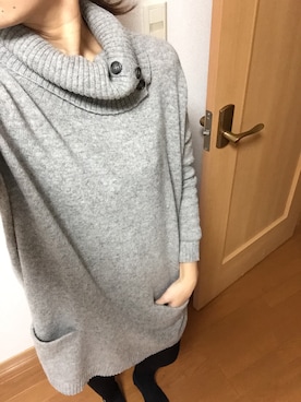 「無印良品（ムジルシリョウヒン）のアイテム（ワンピース、グレー系）」を使った、koohaaさん（レディース・160cm）の冬コーディネート